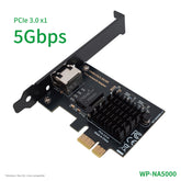 PCIe 3.0 x1 to 5GbE adapter (WP-NA5000) Realtek RTL8126